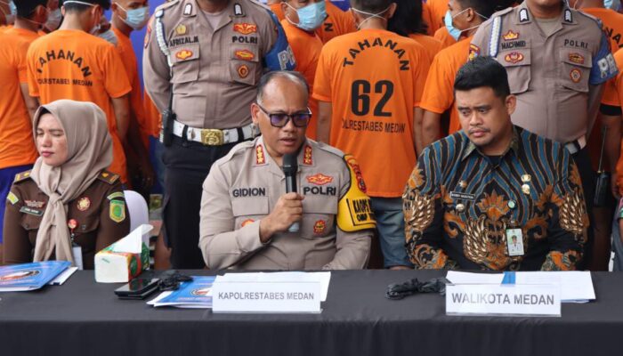 Polrestabes Medan dan POMDAM I Bukit Barisan Bongkar Jaringan Narkoba, 76 Pelaku Ditangkap