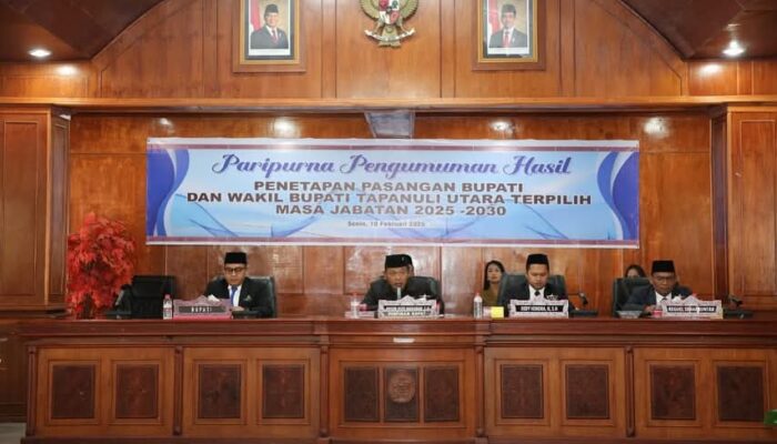 DPRD Taput Gelar Paripurna Pengumuman Bupati dan Wakil Bupati Terpilih Periode 2025-2030