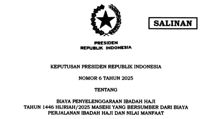 Presiden Prabowo Terbitkan Keppres Nomor 6 Tahun 2025, Ini Biaya Haji 1446 H