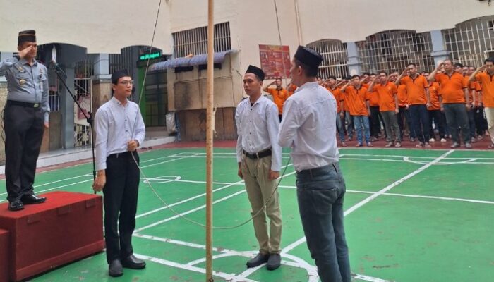 Warga Binaan Rutan Labuhan Deli Gelar Upacara Kesadaran Berbangsa