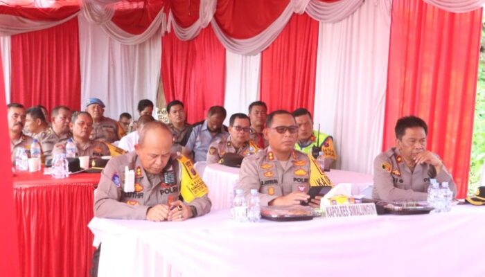 Virtual dari Tol Sinaksak, Kapolres Simalungun Ikuti Anev Ketupat Toba 2025