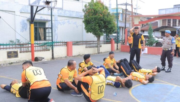 Tes Jasmani Berkala: 250 Personel Polres Samosir Tunjukkan Fisik Prima