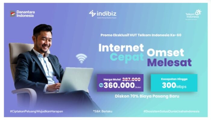 Rayakan 60 Tahun, Telkom Tawarkan Internet Indibiz Mulai Rp 300 Ribuan untuk UMKM