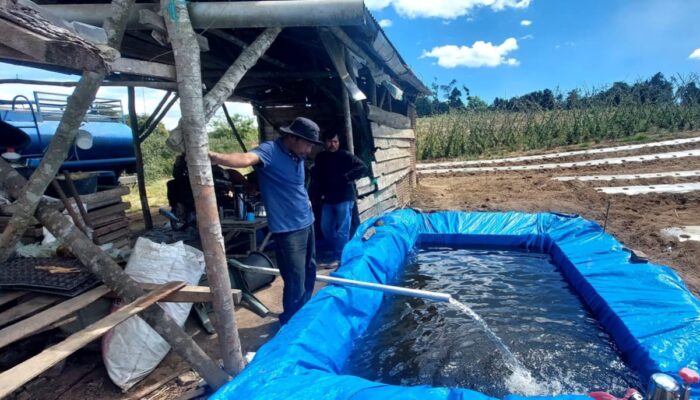 Musim Kemarau, DLH Humbahas Salurkan Air ke Petani Lintongnihuta