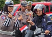 Unik! Taat Lalu Lintas, Pengendara di Siantar Diganjar Bendera Merah Putih