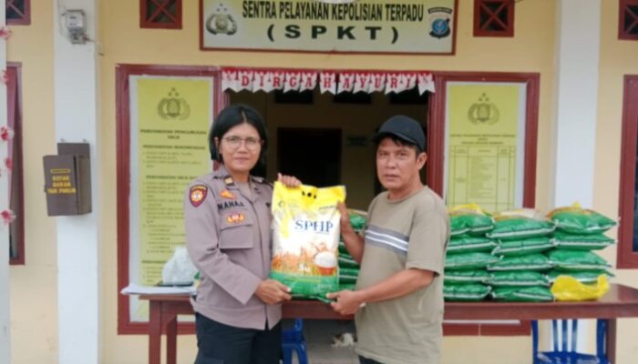 GPM Polsek Siantar Marihat Salurkan 590 Kg Beras SPHP ke Warga