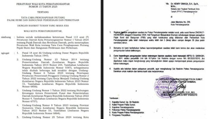 Tindak Lanjut Aduan DR Henry Sinaga, Pemko Siantar Hapus Piutang PBB Kadaluwarsa