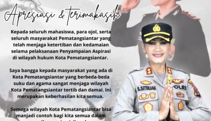 Aksi Damai di DPRD Siantar, Kapolres Apresiasi Mahasiswa, Ojol, dan Masyarakat