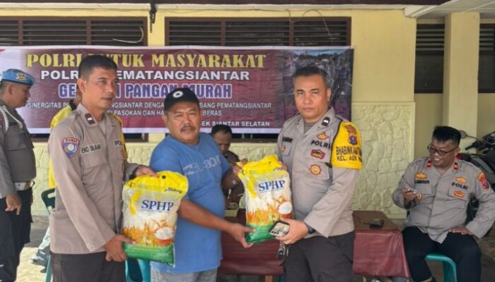 Polsek Siantar Selatan Gelar Gerakan Pangan Murah, 100 Zak Beras SPHP Ludes Terjual