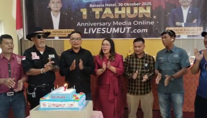 Momen Hangat HUT ke-1 LIVESUMUT.com, Wujud Kekompakan Insan Pers