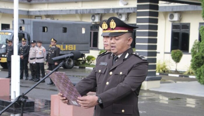 Waka Polres Kompol Mukmim Rambe Pimpin Upacara Hari Kesaktian Pancasila di Serdang Bedagai