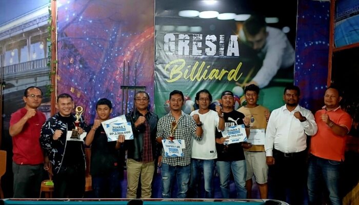 Gresia Billiard Sukses Gelar Turnamen Bola Biliar Se-Kabupaten Humbahas, Oscar Munthe Raih Gelar Juara