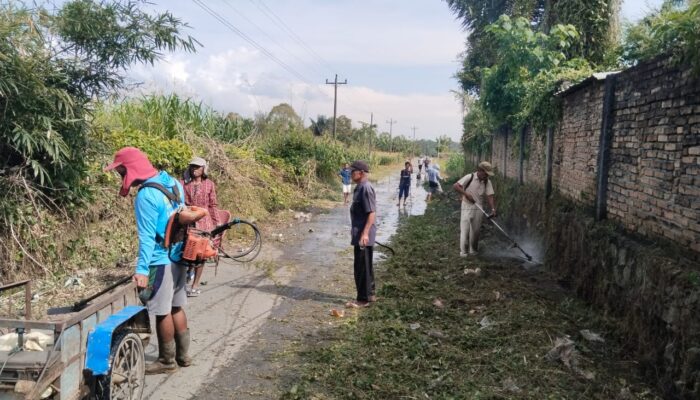 Masyarakat Maniksilau Kompak Bersihkan Jalan Desa dan Lingkungan Kampung 