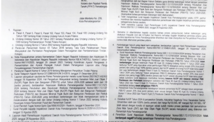 Dumas Kenaikan NJOP 1.000 Persen di Pematangsiantar Dihentikan, Polres: Tak Ditemukan Unsur Pidana