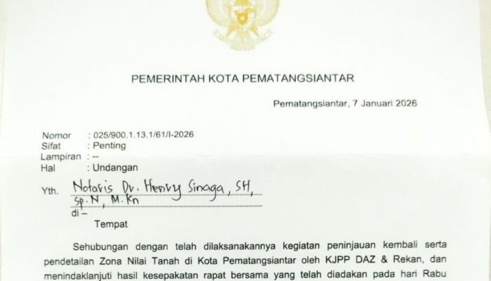 Kenaikan NJOP 1.000 Persen Dievaluasi: Pemko Siantar Jadwalkan Rapat Terbuka, Undang Dr. Henry Sinaga