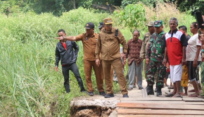 Banjir Terjang Garoga, Bupati Taput Turun Langsung Pastikan Penanganan Jembatan Putus