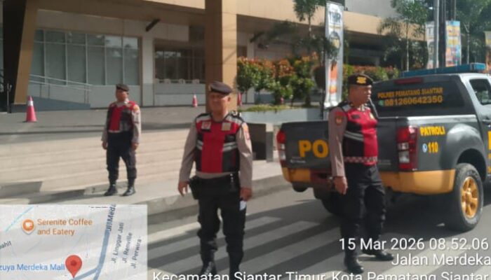 Patroli Minggu Pagi, Sat Samapta Polres Pematangsiantar Sasar Titik Keramaian Kota