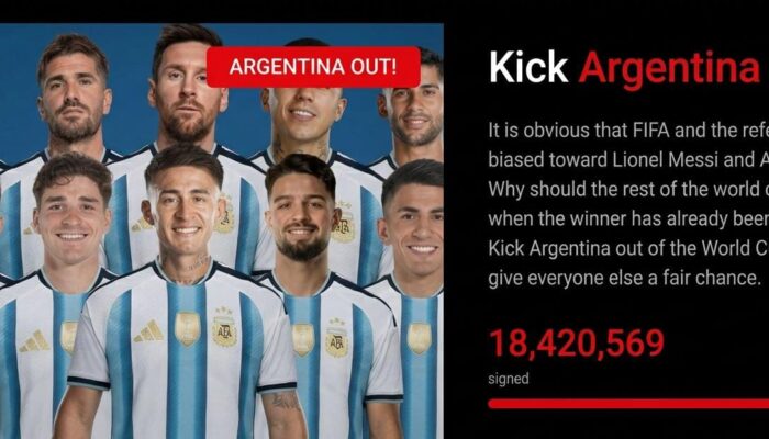 Sebanyak 18 Juta Orang Teken Petisi Usir Argentina dari Piala Dunia 2026
