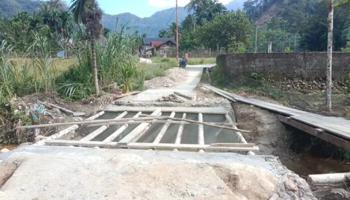 Pembangunan Jembatan Pagaran Dolok di Onan Ganjang Humbahas Capai 20 Persen