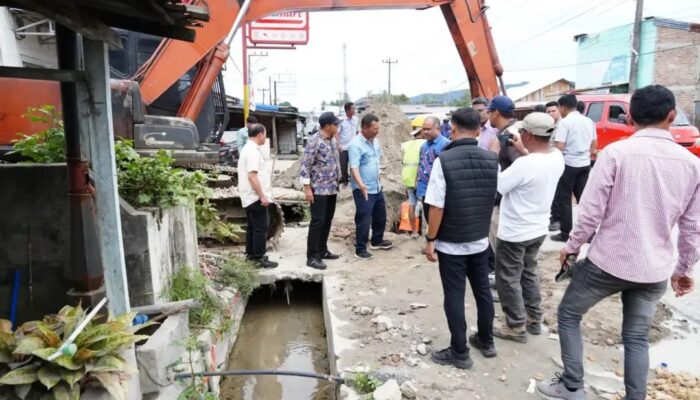Bupati Jonius Hutabarat Tinjau Pembangunan Box Culvert di Sipoholon