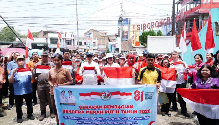 Semarak HUT RI Ke- 81 Ribuan Bendera Merah Putih Berkibar di Siborong-borong