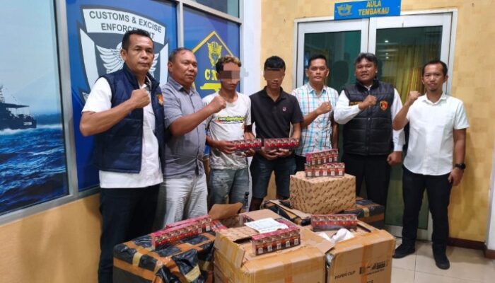 Polres Pematangsiantar Limpahkan 4.800 Bungkus Rokok Ilegal dan Dua Terduga Pelaku ke Bea Cukai