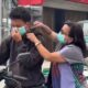 Kabut Asap Selimuti Taput, Yayasan Pelita Kita Bersama dan Dinkes Bagi Masker Kepada Masyarakat
